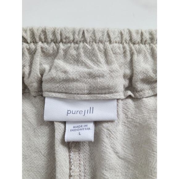 Pure Jill Beige Linen Blend‎ Draped Pants Womens Sz Large Lagenlook - Picture 4 of 6